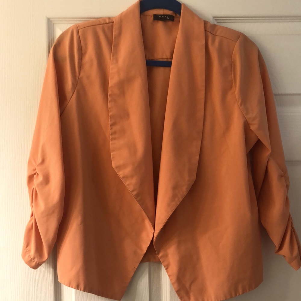 Peach jacket. Business casual